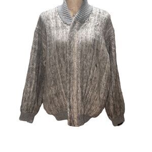 Vintage Artesanias Bolivians 100% Alpaca Wool Cardigan Sweater Men size Large